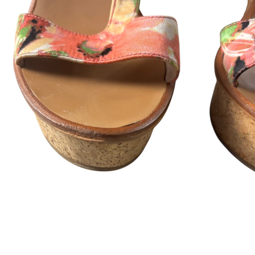 Steve Madden Montauk Espadrille Platform Wedge Fabic Sandals Womens 8B Floral - Picture 10 of 16